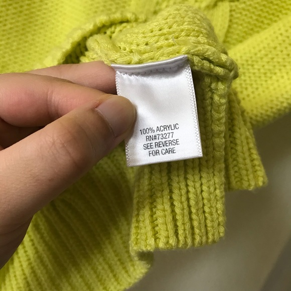 Apt. 9 Neon Yellow Knit Long Sleeve Sweater Sz XS - Picture 4 of 6